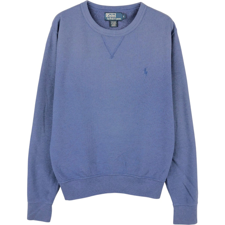 Ralph Lauren POLO by Ralph Lauren Plain Blank Sweatshirt (Men's Size S) cotton Navy blue Vintage Second Hand