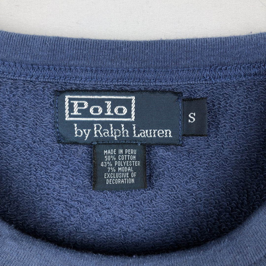 Ralph Lauren POLO by Ralph Lauren Plain Blank Sweatshirt (Men's Size S) cotton Navy blue Vintage Second Hand