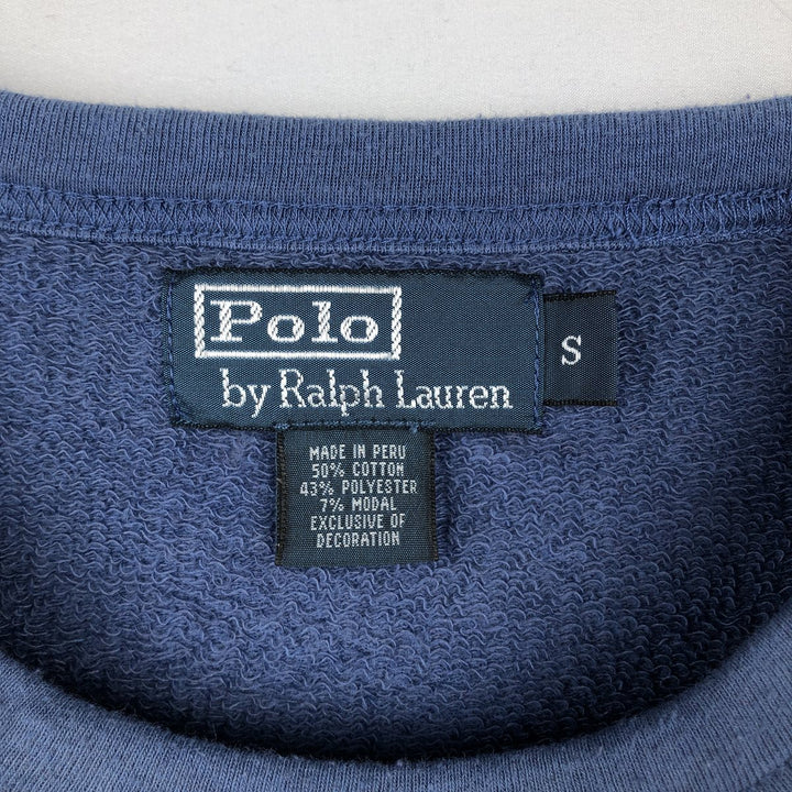 Ralph Lauren POLO by Ralph Lauren Plain Blank Sweatshirt (Men's Size S) cotton Navy blue Vintage Second Hand