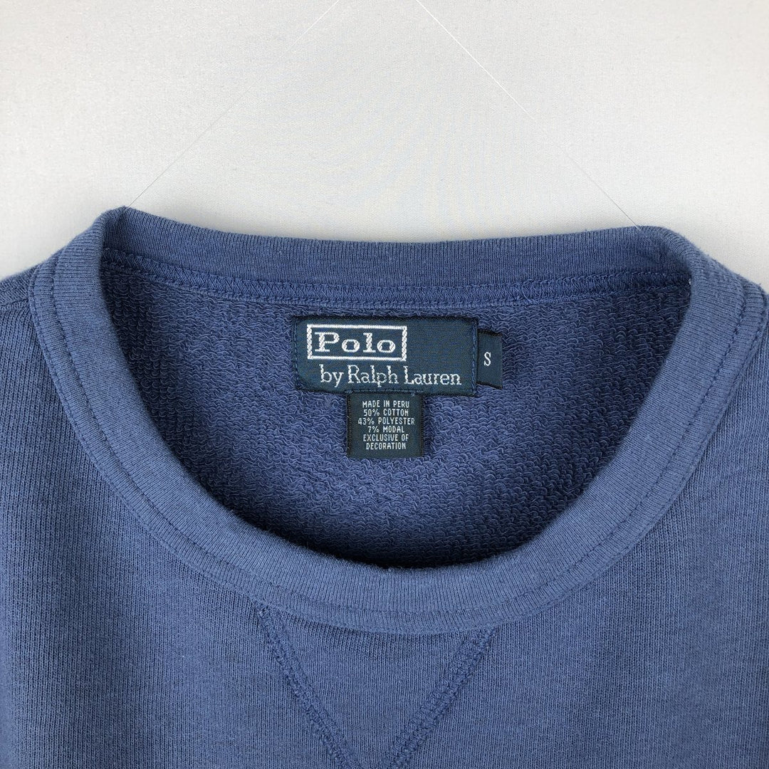 Ralph Lauren POLO by Ralph Lauren Plain Blank Sweatshirt (Men's Size S) cotton Navy blue Vintage Second Hand