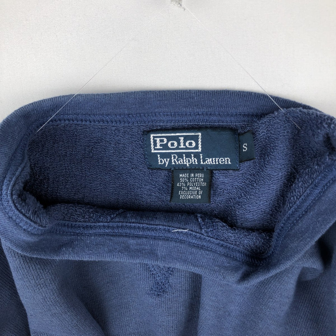 Ralph Lauren POLO by Ralph Lauren Plain Blank Sweatshirt (Men's Size S) cotton Navy blue Vintage Second Hand