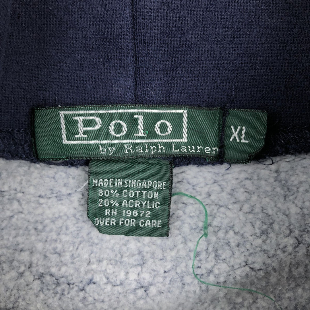 80s-90'S Ralph Lauren POLO by Ralph Lauren Turtleneck Sweatshirt, Men's Size XL (approx.), Vintage cotton navy blue type Vintage Second Hand