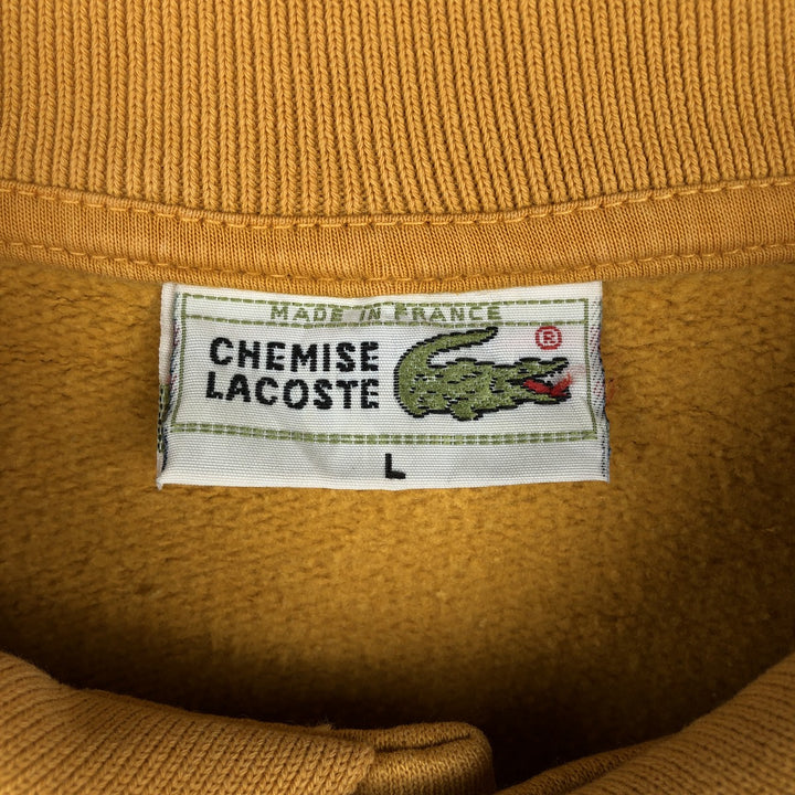 80s-90'S Lacoste collared sweatshirt with a single logo, men's size L equivalent, vintage. cotton Camel type Vintage Second Hand