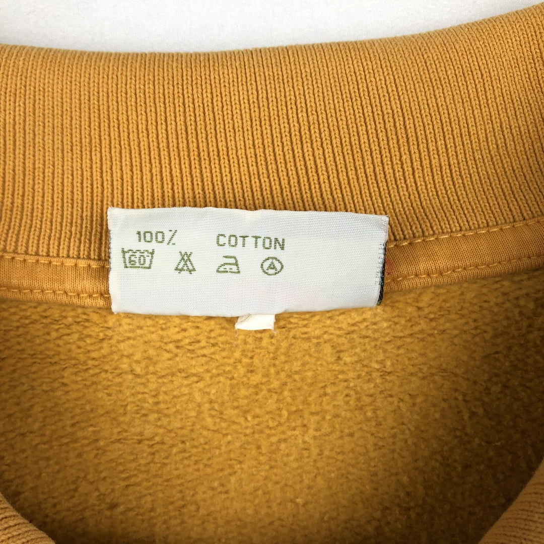 80s-90'S Lacoste collared sweatshirt with a single logo, men's size L equivalent, vintage. cotton Camel type Vintage Second Hand