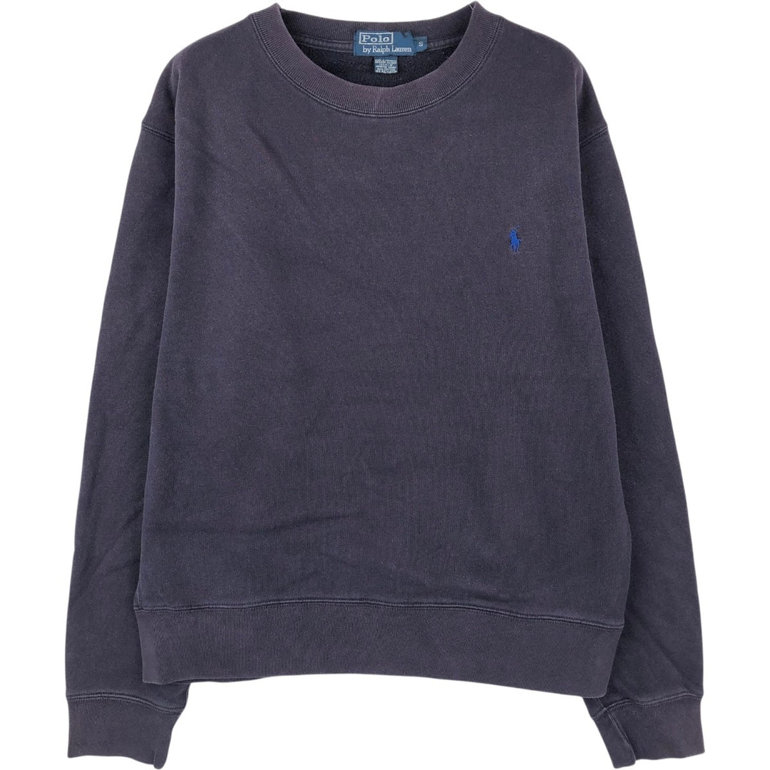 Ralph Lauren plain blank sweatshirt, made in the Northern Mariana Islands, men's size S (approx.). cotton navy blue type Vintage Second Hand