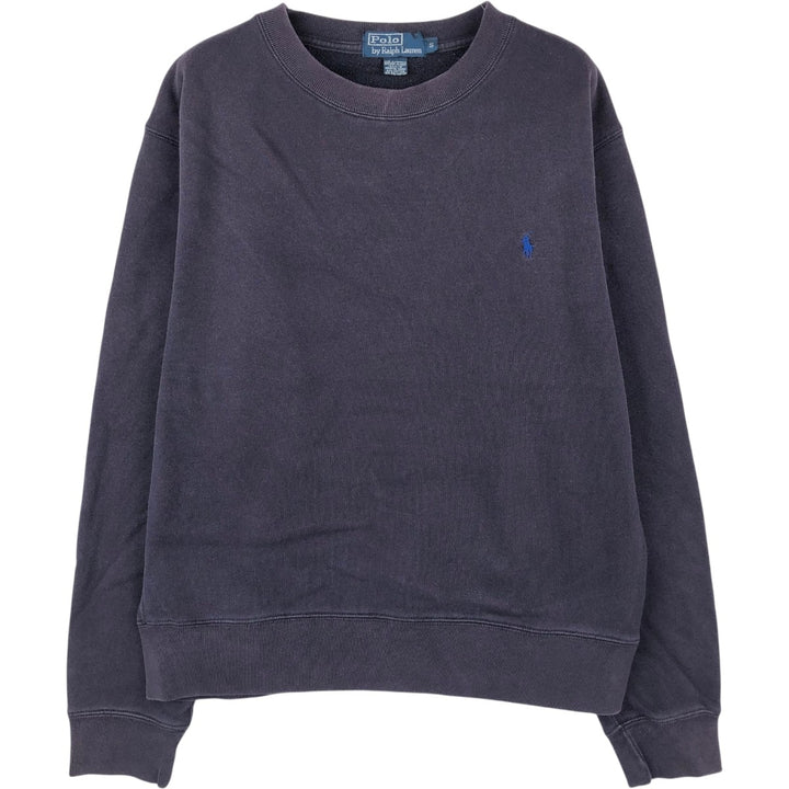 Ralph Lauren plain blank sweatshirt, made in the Northern Mariana Islands, men's size S (approx.). cotton navy blue type Vintage Second Hand