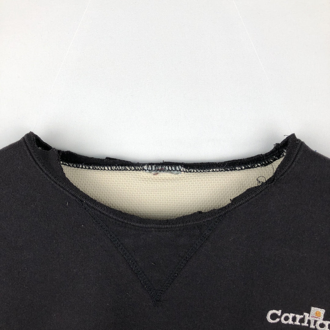 Carhartt Cut-off Sweatshirt with One-Point Logo (Men's XXL equivalent) unclear black type Vintage Second Hand