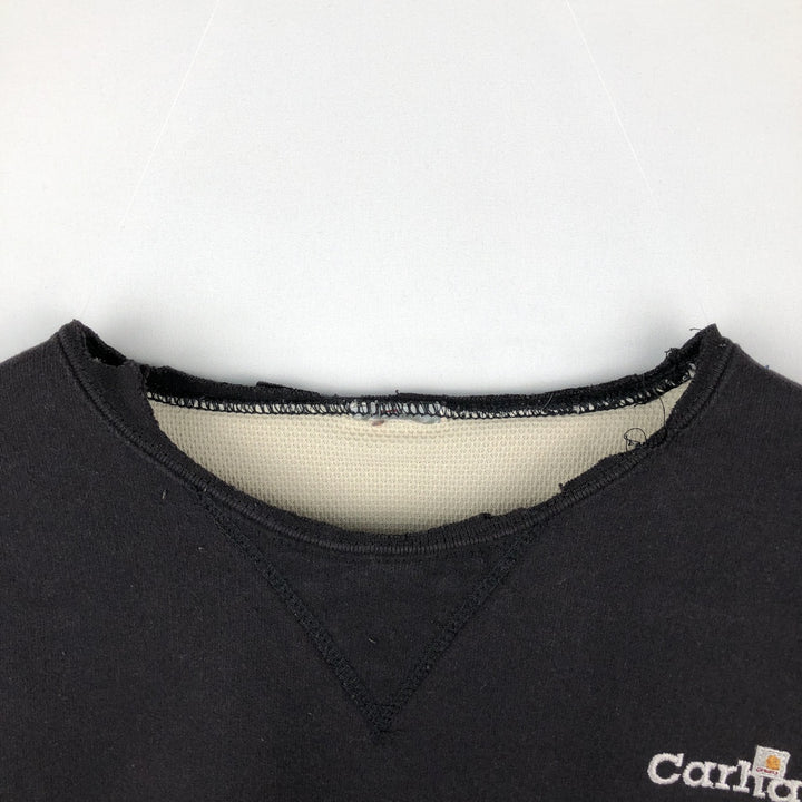 Carhartt Cut-off Sweatshirt with One-Point Logo (Men's XXL equivalent) unclear black type Vintage Second Hand