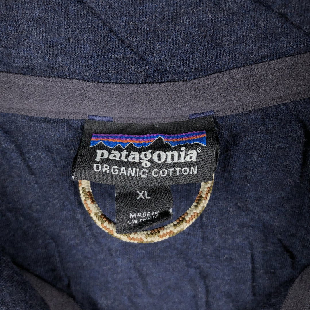 Patagonia Organic Cotton Quilted Snap-T 25371SP20 Half-Snap Sweatshirt (Men's XL equivalent) cotton navy blue type Vintage Second Hand