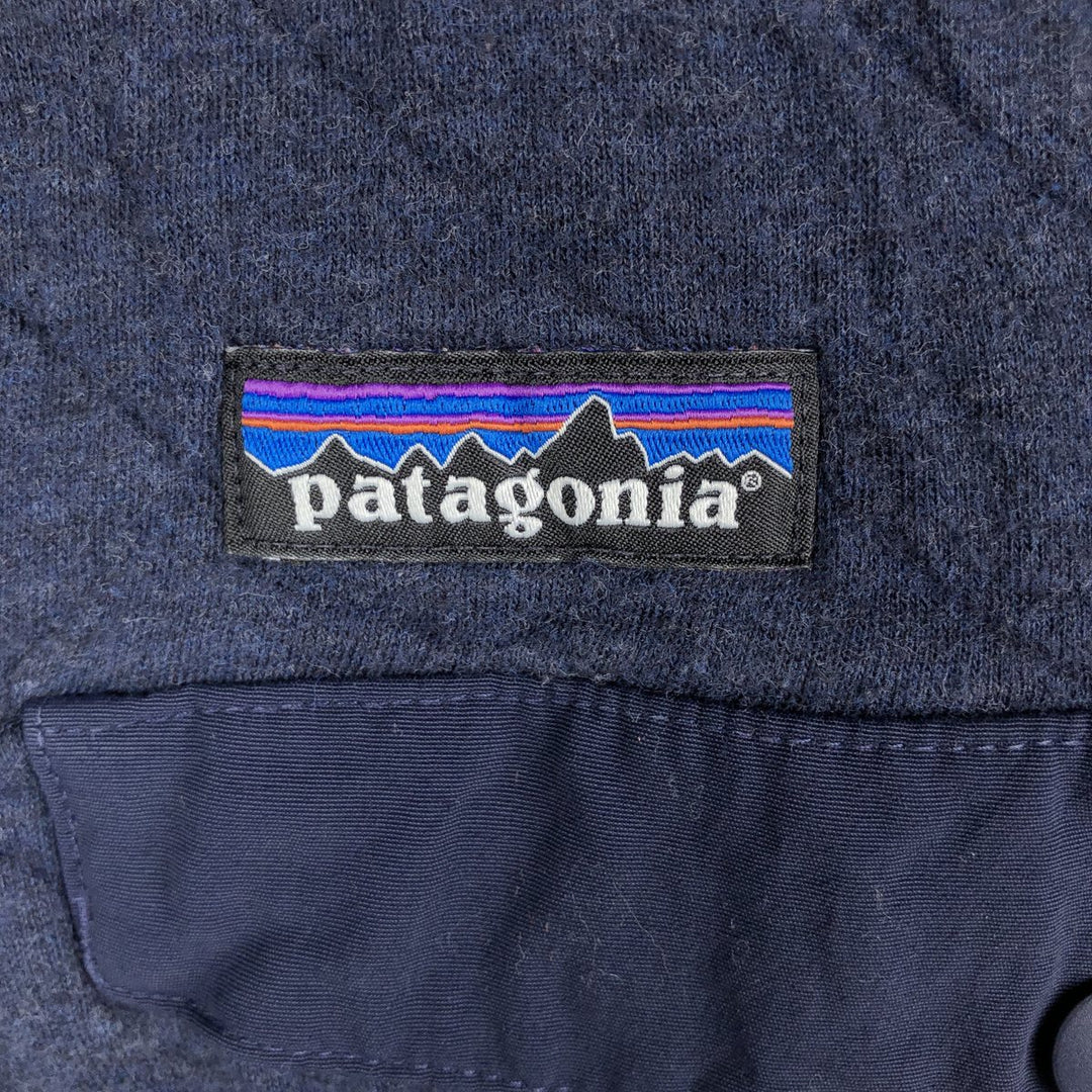 Patagonia Organic Cotton Quilted Snap-T 25371SP20 Half-Snap Sweatshirt (Men's XL equivalent) cotton navy blue type Vintage Second Hand
