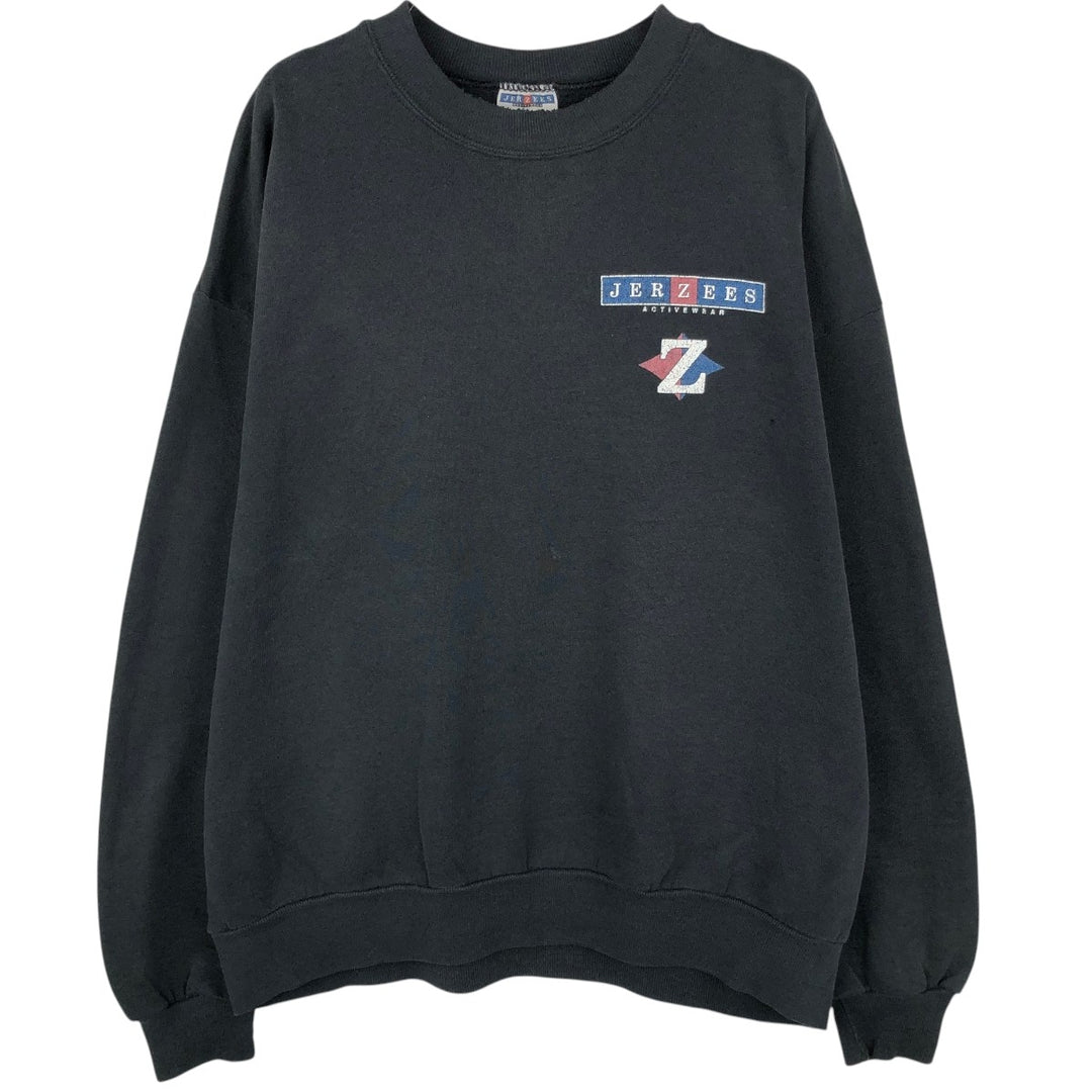 90'S Jerzees Printed Sweatshirt, Made in USA, Men's XL, Vintage cotton black type Vintage Second Hand