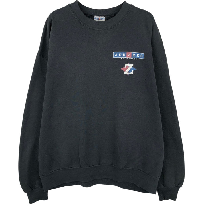 90'S Jerzees Printed Sweatshirt, Made in USA, Men's XL, Vintage cotton black type Vintage Second Hand
