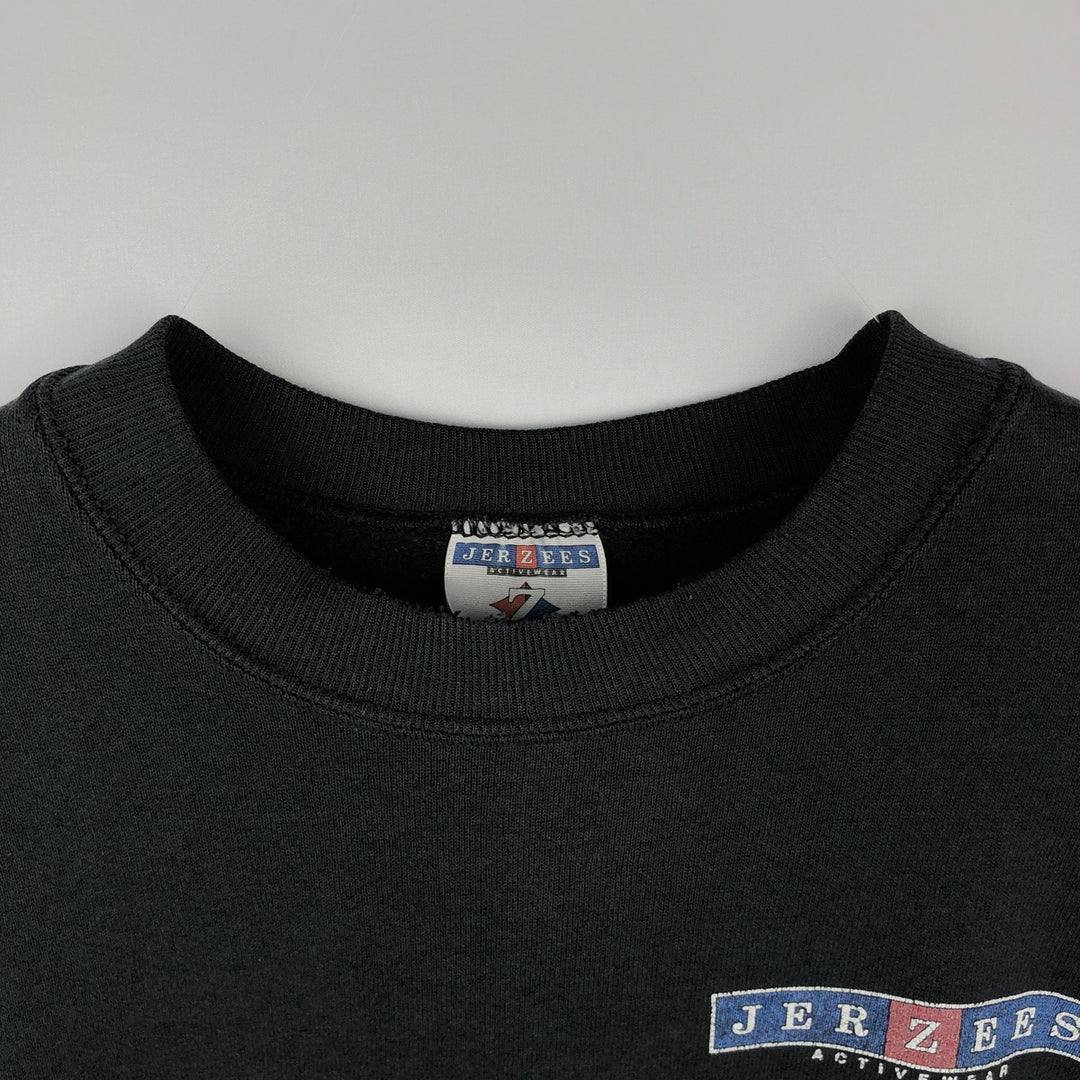 90'S Jerzees Printed Sweatshirt, Made in USA, Men's XL, Vintage cotton black type Vintage Second Hand