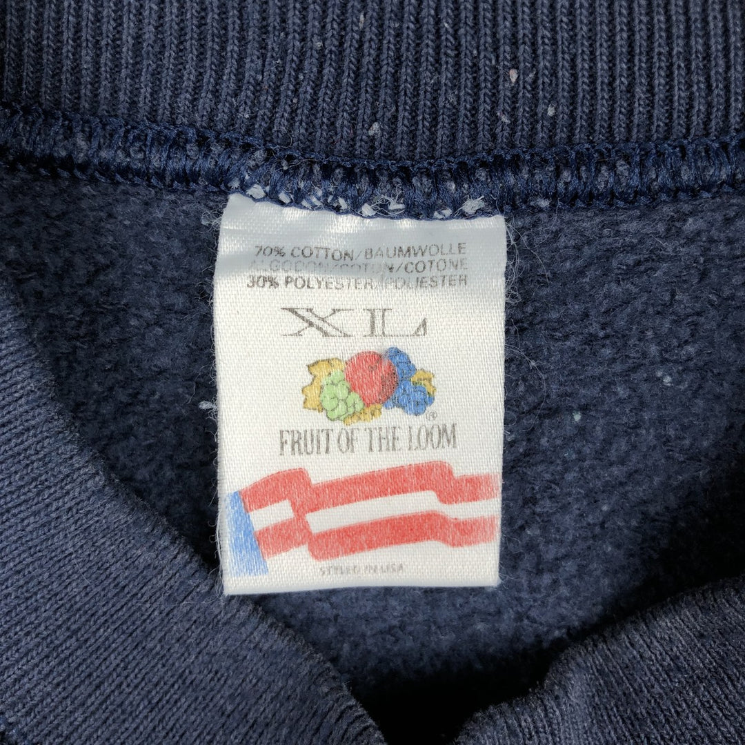 90'S Fruit of the Loom One-Point Logo Sweatshirt, Men's XL (approx.), Vintage cotton navy blue type Vintage Second Hand