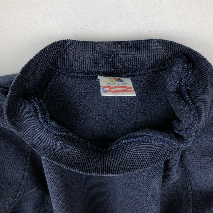 90'S Fruit of the Loom One-Point Logo Sweatshirt, Men's XL (approx.), Vintage cotton navy blue type Vintage Second Hand