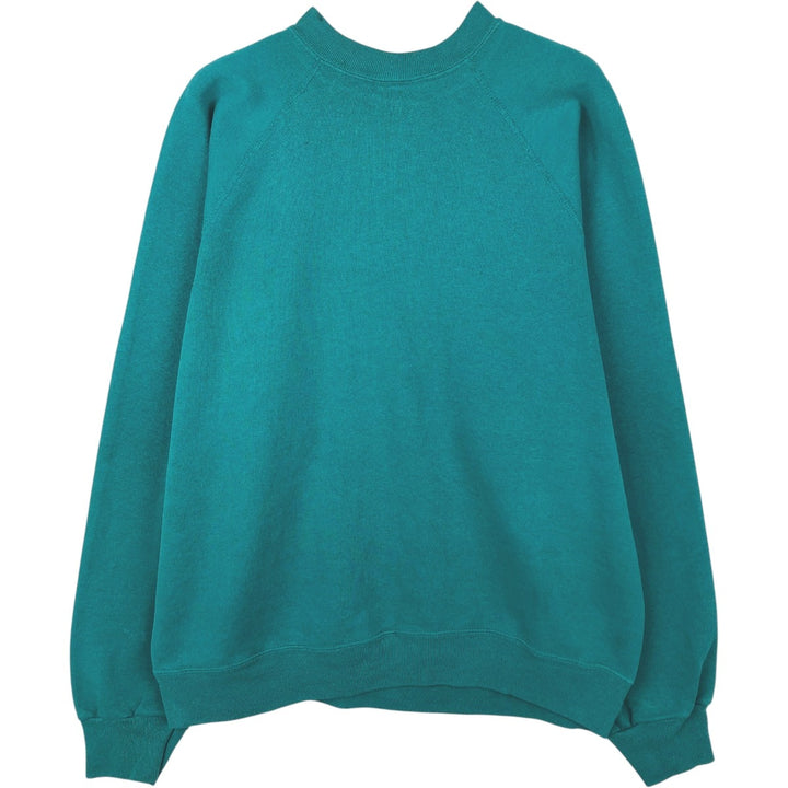 TULTEX Printed Sweatshirt, Made in USA, Men's Size L cotton turquoise blue Vintage Second Hand