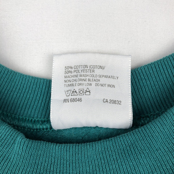 TULTEX Printed Sweatshirt, Made in USA, Men's Size L cotton turquoise blue Vintage Second Hand