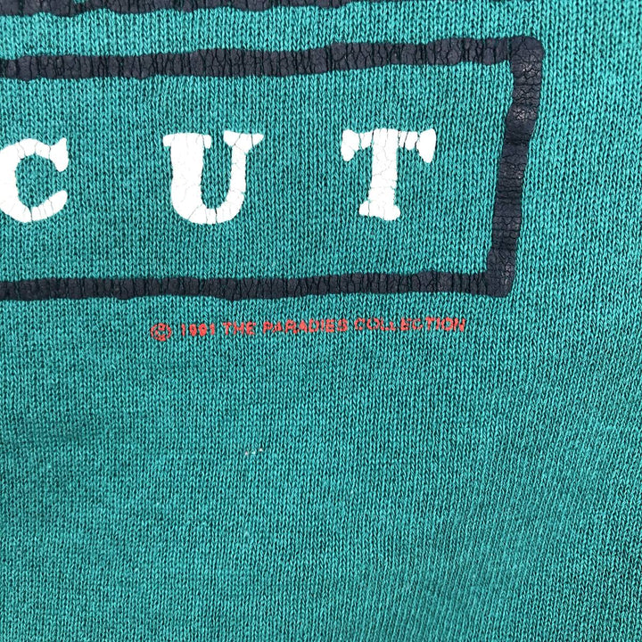 TULTEX Printed Sweatshirt, Made in USA, Men's Size L cotton turquoise blue Vintage Second Hand