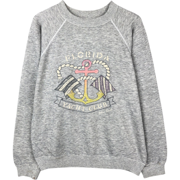 Vintage 80'S Hanes printed sweatshirt, made in USA, size L for men cotton gray type Vintage Second Hand