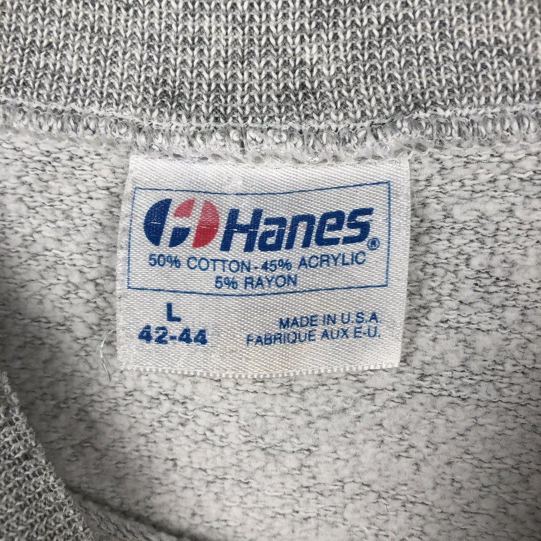 Vintage 80'S Hanes printed sweatshirt, made in USA, size L for men cotton gray type Vintage Second Hand
