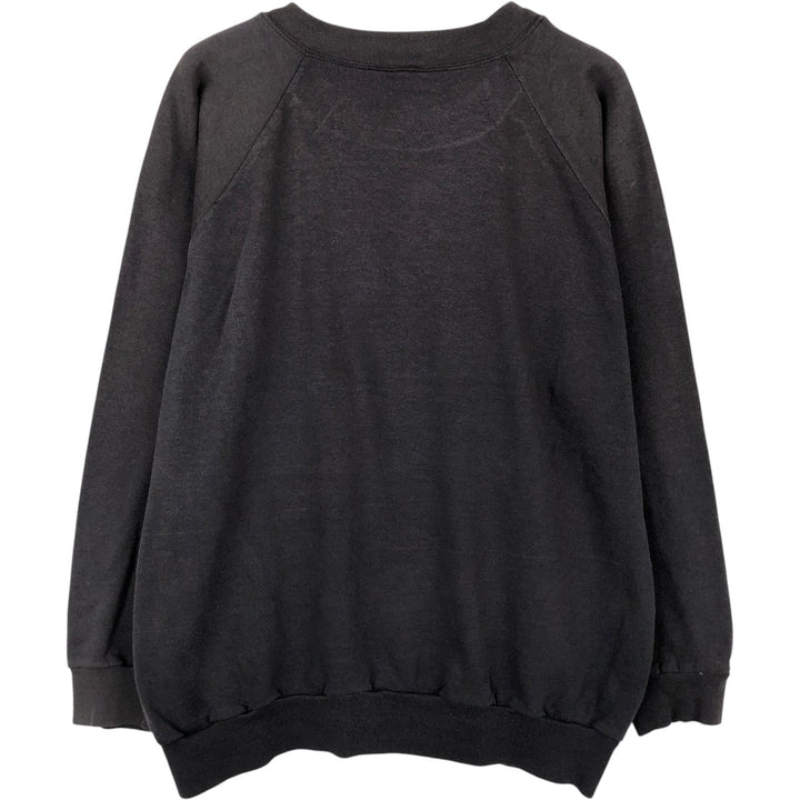 90'S Textile Prints Sweatshirt, Made in USA, Men's XL equivalent, Vintage cotton black type Vintage Second Hand