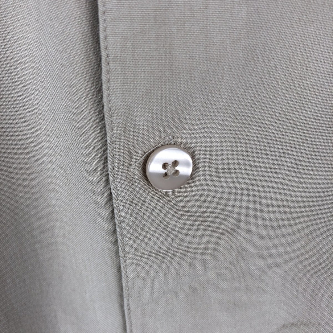 Perry Ellis short-sleeved silk box shirt, men's size L equivalent. silk Beige type Vintage Second Hand