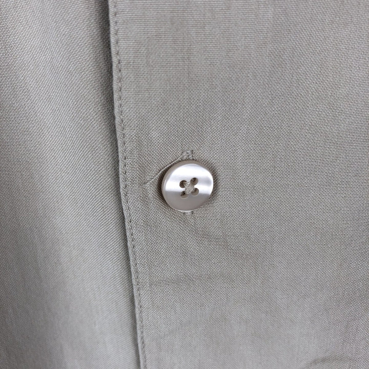 Perry Ellis short-sleeved silk box shirt, men's size L equivalent. silk Beige type Vintage Second Hand