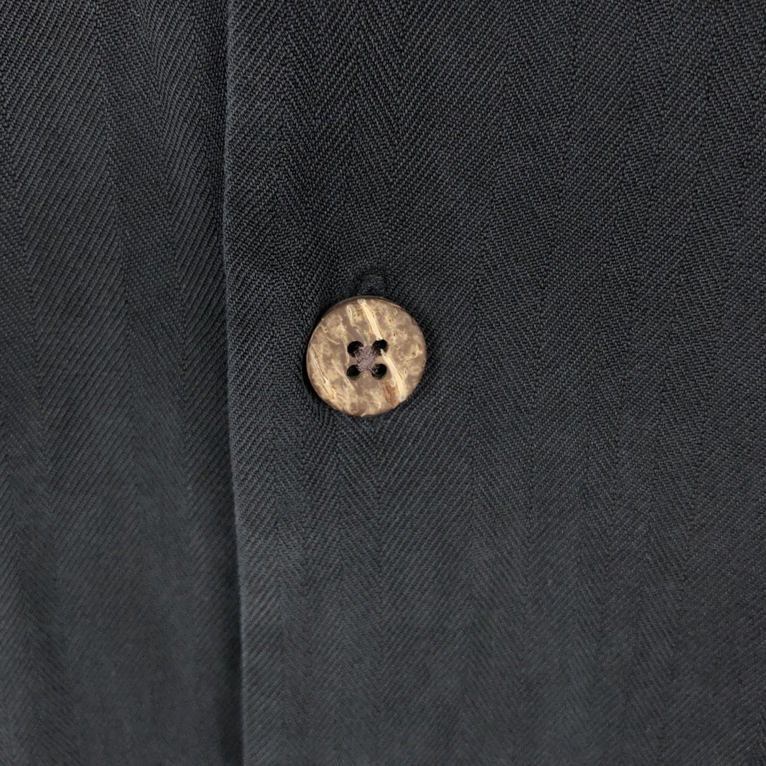 Club Cabana Herringbone Short-Sleeve Open-Collar Shirt, Boxy Shirt, Men's Size L (approx.) unclear black type Vintage Second Hand