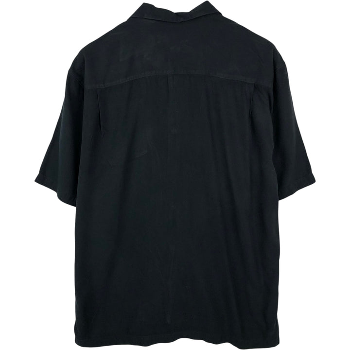 Tommy Bahama short sleeve open collar silk shirt, box shirt, men's size L silk black type Vintage Second Hand