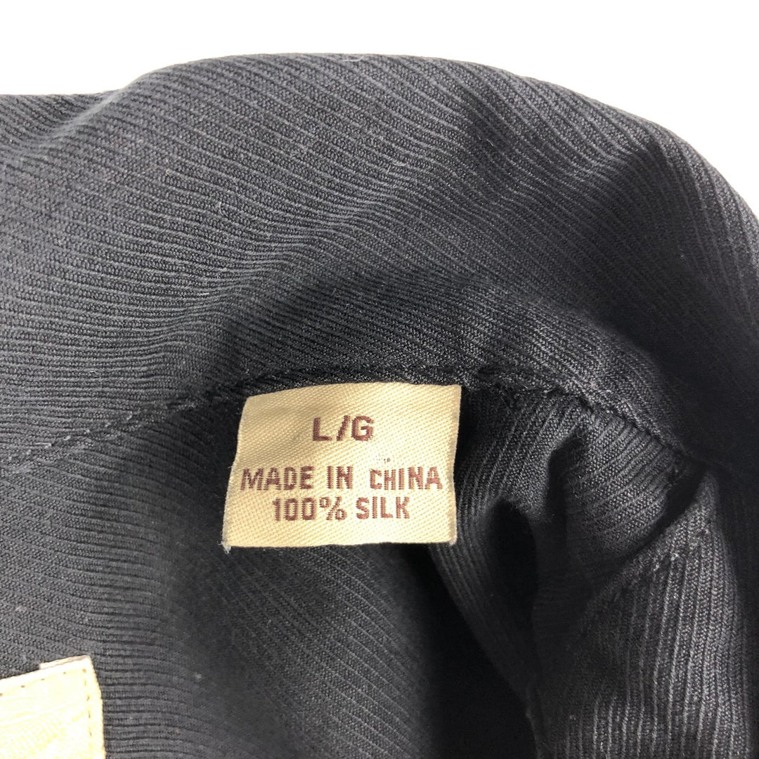 Tommy Bahama short sleeve open collar silk shirt, box shirt, men's size L silk black type Vintage Second Hand