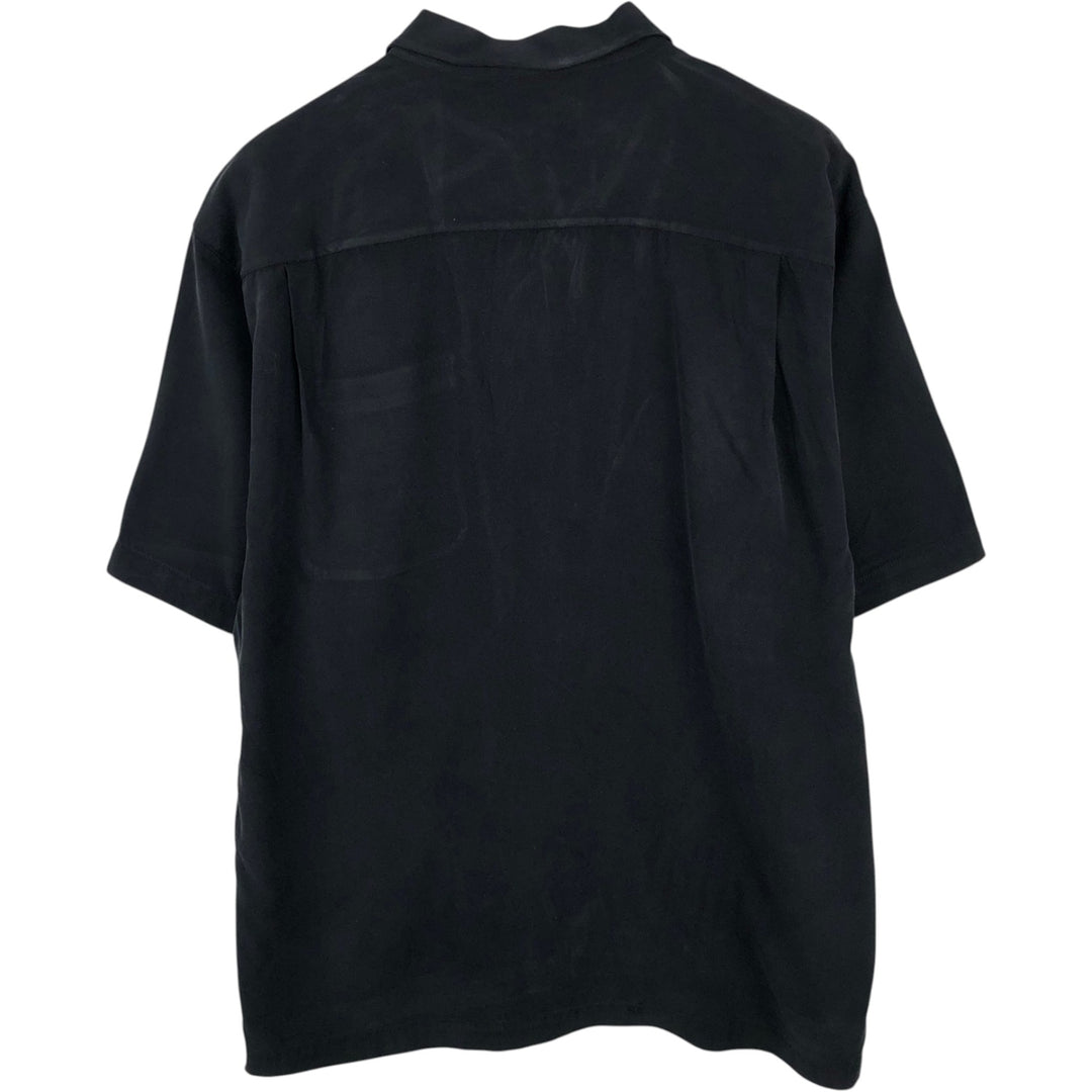 Tommy Bahama short sleeve open collar silk shirt, box shirt, men's size L silk black type Vintage Second Hand