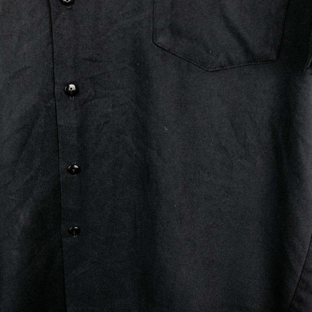 Kennington Short-Sleeve Open-Collar Boxy Shirt, Men's Size L (approx.) unclear black type Vintage Second Hand