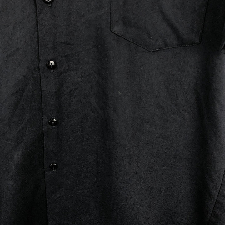 Kennington Short-Sleeve Open-Collar Boxy Shirt, Men's Size L (approx.) unclear black type Vintage Second Hand