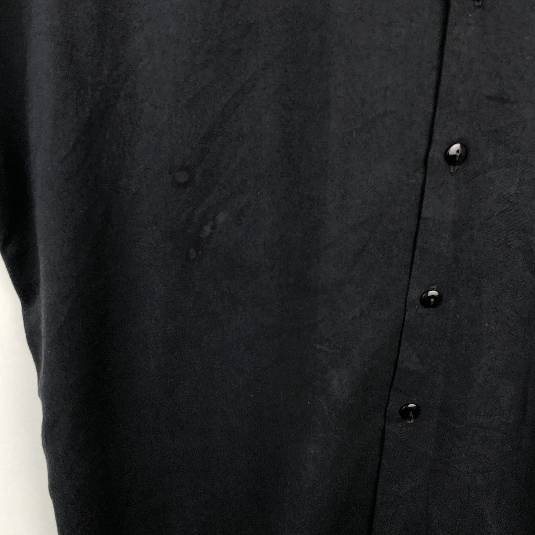 Kennington Short-Sleeve Open-Collar Boxy Shirt, Men's Size L (approx.) unclear black type Vintage Second Hand