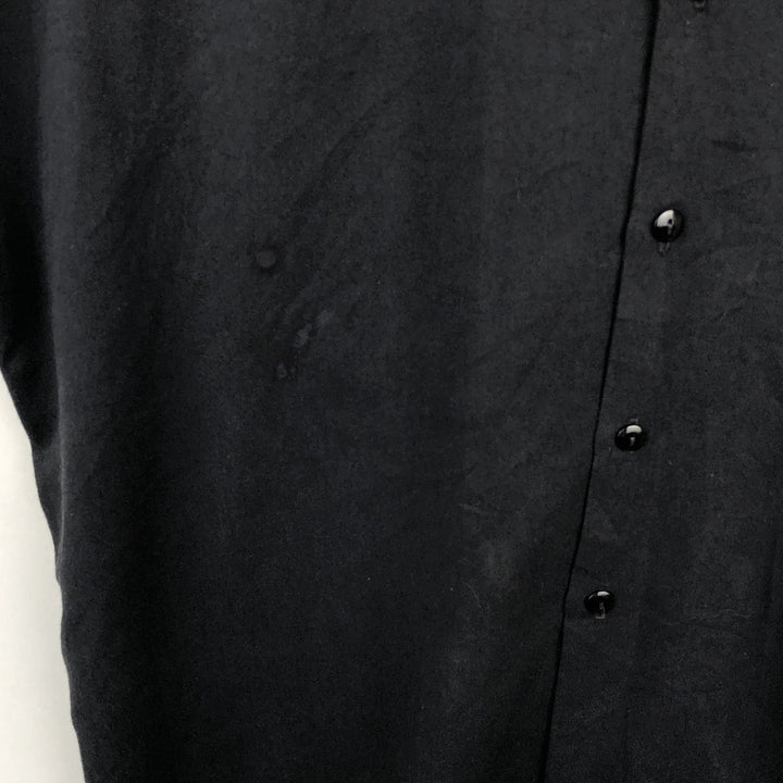 Kennington Short-Sleeve Open-Collar Boxy Shirt, Men's Size L (approx.) unclear black type Vintage Second Hand