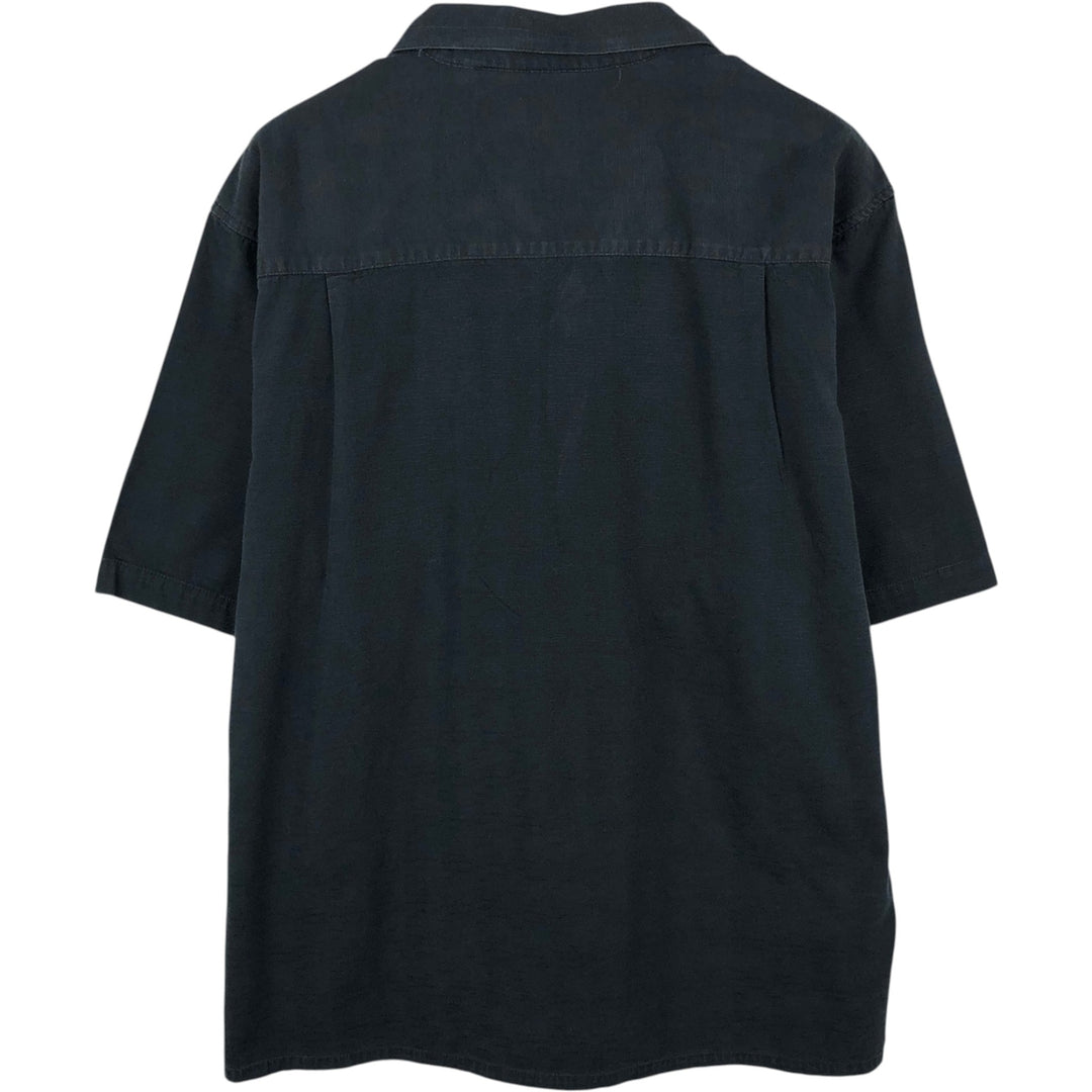 90s-00'S Ocean Pacific Short-Sleeve Open-Collar Cotton Shirt, Boxy Shirt, Men's Size L (Equivalent), Vintage cotton black type Vintage Second Hand