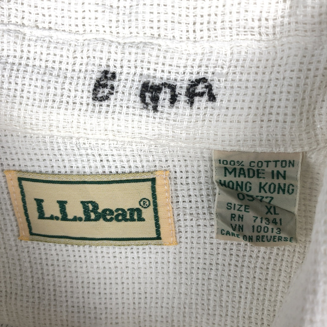 Vintage LLBean short-sleeved cotton box shirt from the 1990s, equivalent to men's size XL. cotton white type Vintage Second Hand