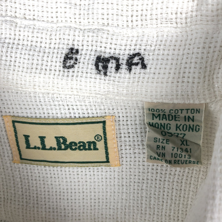 Vintage LLBean short-sleeved cotton box shirt from the 1990s, equivalent to men's size XL. cotton white type Vintage Second Hand