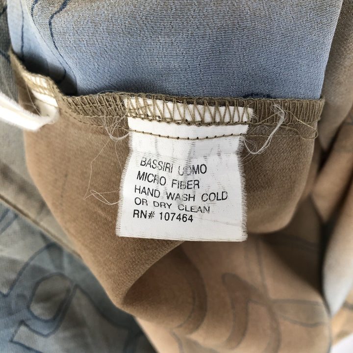 Bassiri UOMO All-over print short-sleeved shirt, boxy style, men's size XL. unclear Khaki type beige Vintage Second Hand
