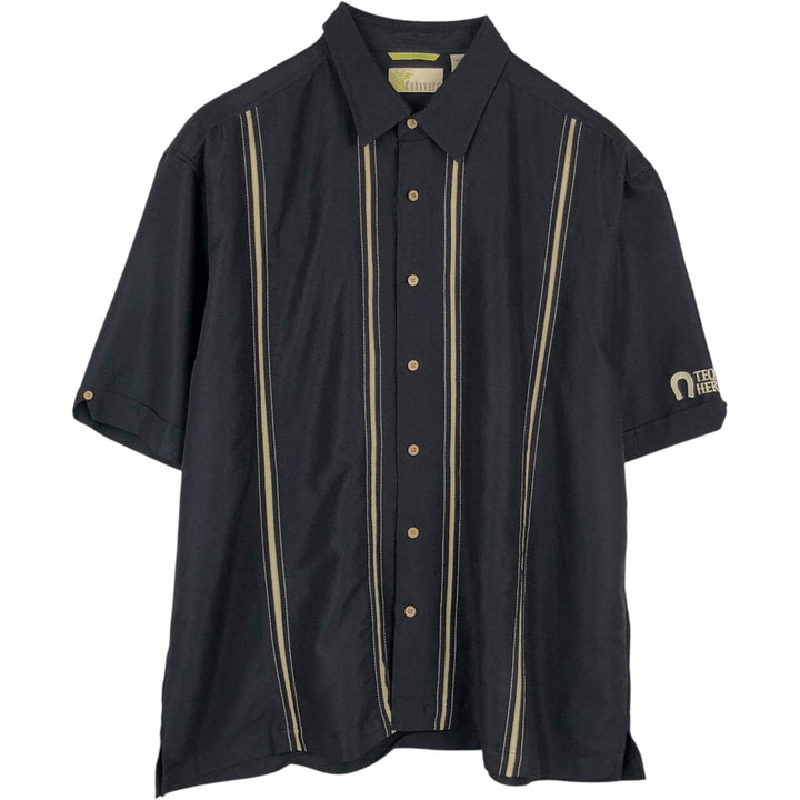 CUBAVERA Short-Sleeve Poly/Rayon Box Shirt, Men's Size XL Rayon black type Vintage Second Hand