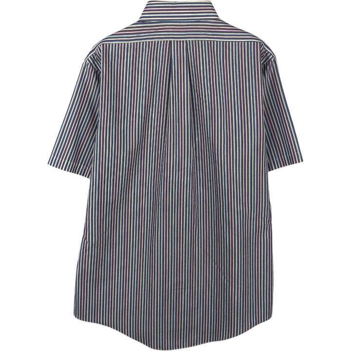 Brooks Brothers 346 short sleeve button down striped shirt, men's size M cotton blue type Vintage Second Hand