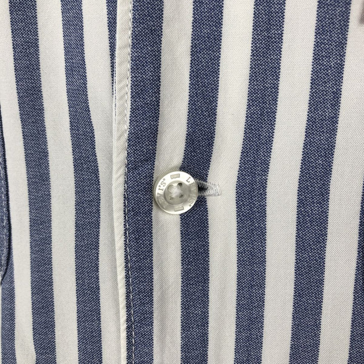 Levi's RELAXED Stripe Pattern Short-Sleeve Open Collar Viscose Shirt, Boxy Fit, Men's Size L (approx.) Viscose navy blue type Vintage Second Hand