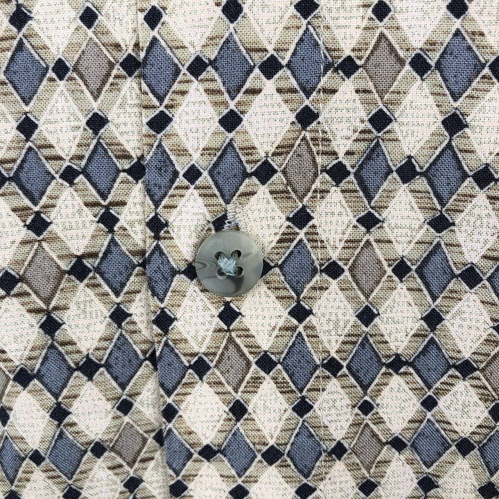 Pierre Cardin All-over print short-sleeve rayon shirt, box shirt, men's M size Rayon Beige type Vintage Second Hand