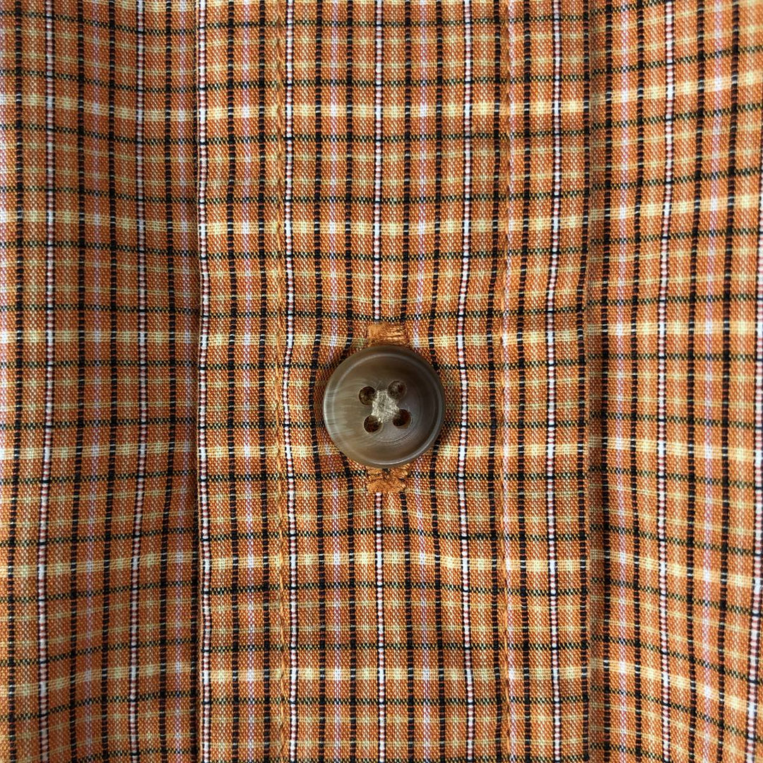 90'S GAP (Old GAP) Short-Sleeve Cotton Check Shirt, Men's Size M (Equivalent), Vintage cotton orange type Vintage Second Hand
