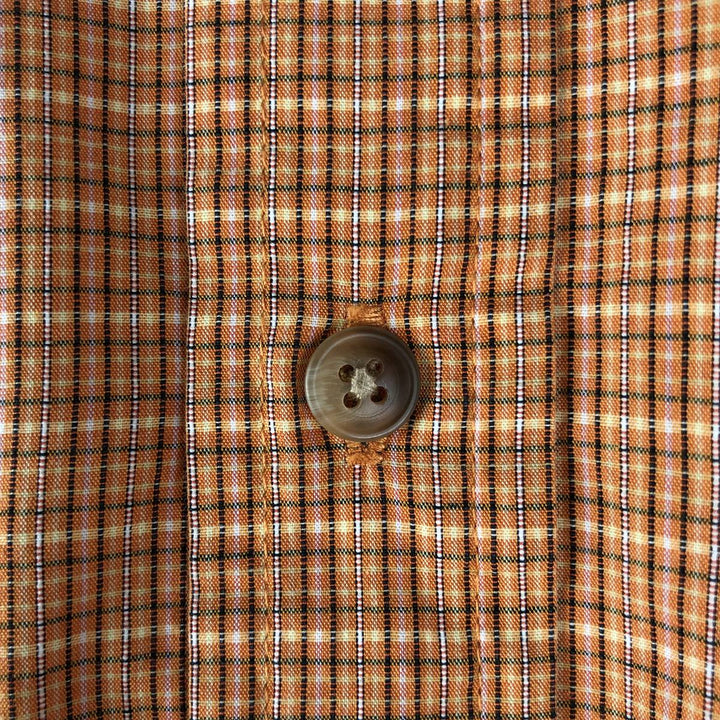 90'S GAP (Old GAP) Short-Sleeve Cotton Check Shirt, Men's Size M (Equivalent), Vintage cotton orange type Vintage Second Hand