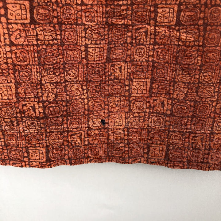 90s-00'S L.L.Bean Traditional Fit all-over print short-sleeved cotton shirt, men's size XL. cotton orange type Vintage Second Hand