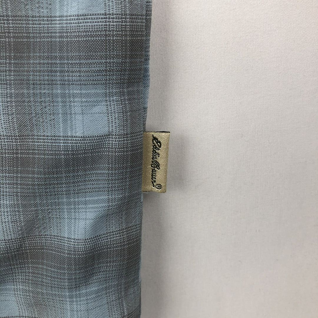 Eddie Bauer Ombre Check Short-Sleeve Check Shirt, Men's Size XL (approx.) polyester Blue type light blue Vintage Second Hand