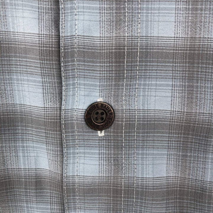 Eddie Bauer Ombre Check Short-Sleeve Check Shirt, Men's Size XL (approx.) polyester Blue type light blue Vintage Second Hand