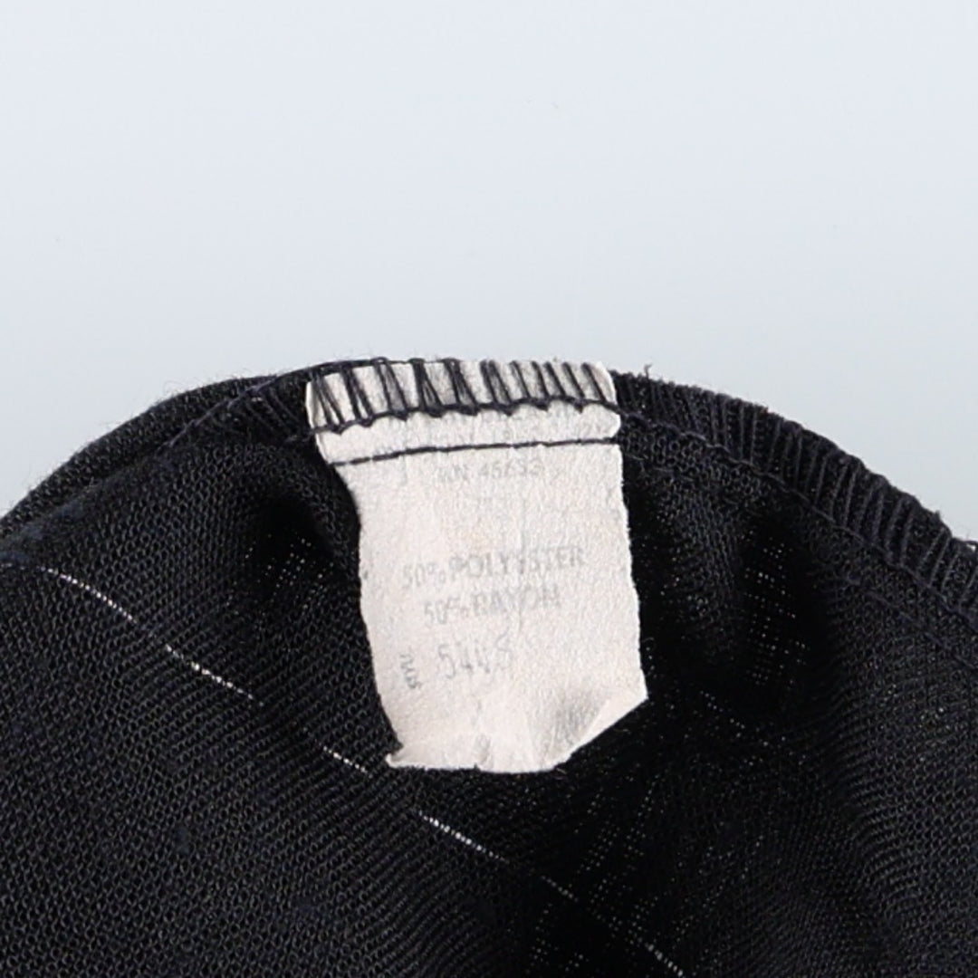 D'Gala Stripe Pattern Short-Sleeve Open Collar Poly/Rayon Shirt, Boxy Shirt, Men's Size M (Equivalent), Vintage polyester black type Vintage Second Hand