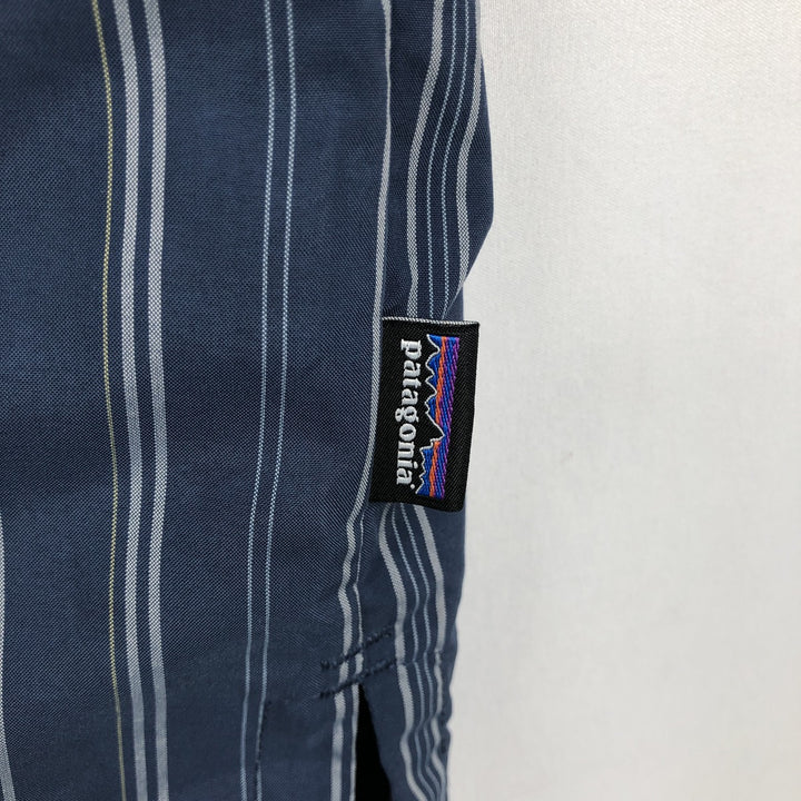 Patagonia 54025SP20 Bandito Shirt, Short Sleeve, Striped Shirt, Men's Size M (approx.) polyester blue type Vintage Second Hand
